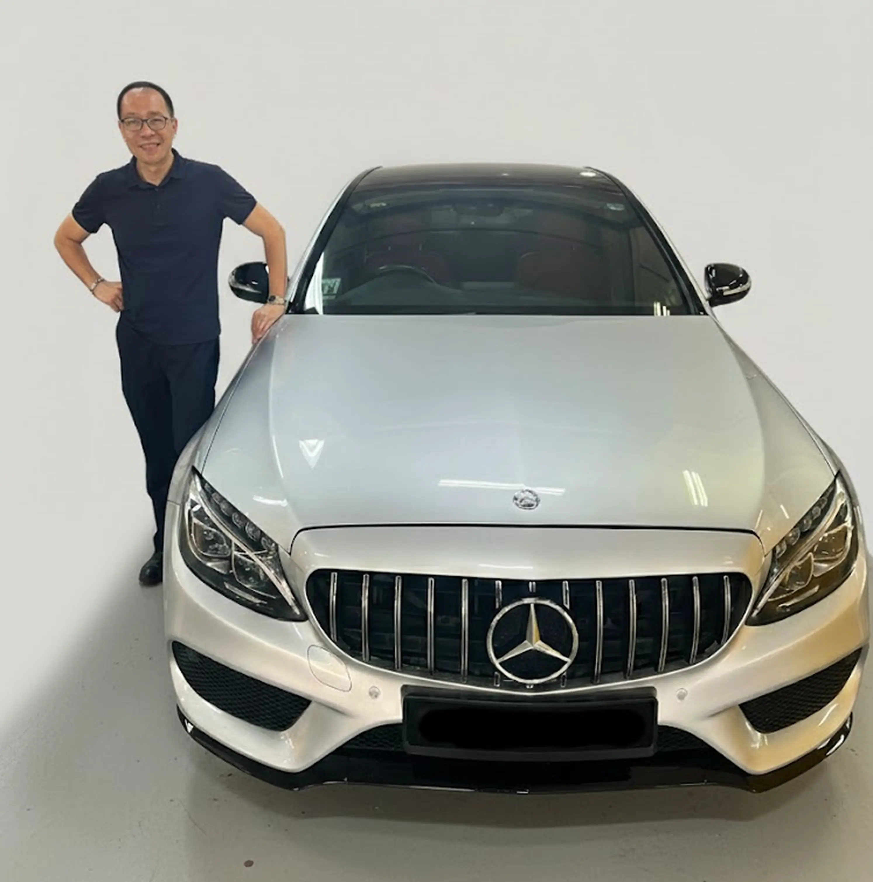 Driver with car